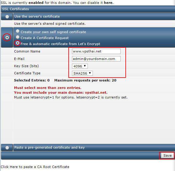 ขั้นตอนการติดตั้ง Let's Encrypt SSL Certificate